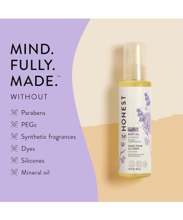 The Honest Company Lavender Infused Calming Body Oil for Babies | Organic Plant-Based Hypoallergenic | 4 fl oz - Gentle Skin Care Solution - Buy Online on GoSupps.com