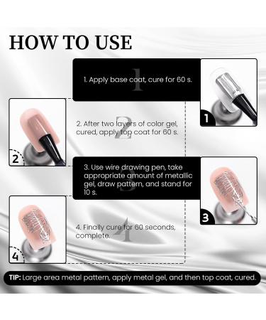 U-Shinein 3x8ml Metallic Painting Gel Metal Mirror Gel for Nail Update Painting Gel Kit 3D Mirror Chrome Effect Strong Reflection Nail Liner Gel Nail Art UV Nail Gel With Brushes Set A Color A - Buy Online on GoSupps.com