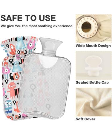 Naanle 2L Monster's Hot Water Bottle | Transparent Bag | Bed & Foot Warmer for Pain Relief | Heat & Cold Therapy - Buy Online on GoSupps.com