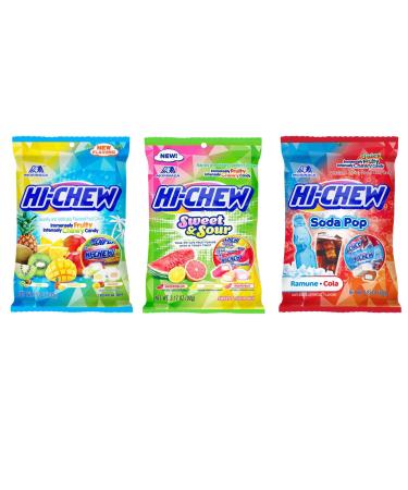 Hi Chew Variety Pack - Hi-Chew Japanese Hi Chews Candy (Soda Pop + Sweet & Sour + Tropical Mix)