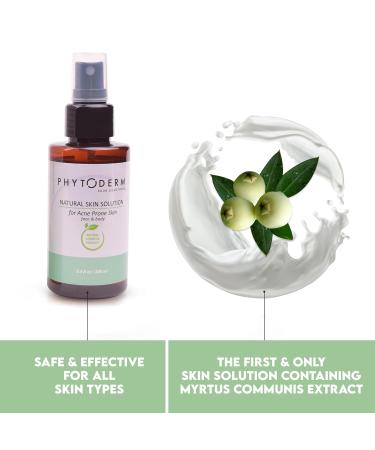 Phytoderm Face & Body Acne Spray with Myrtle Extract | 1% Salicylic Acid Cleanser | Fast Acne Relief for Prone Skin | 3.4 oz - Shop Now - Buy Online on GoSupps.com
