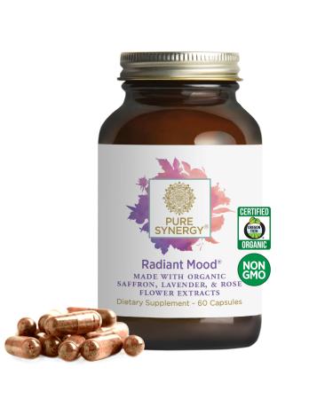 Pure Synergy Radiant Mood | Natural Mood and Sleep Supplement with Organic Saffron | with Saffron Lemon Balm and Magnolia Bark | for Sleep and Stress Support (60 Capsules)