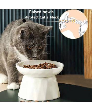 Kopmath Ceramic Raised Cat Slow Feeder - Healthy Eating for Wet & Dry Food | Sturdy & Grippy Pet Puzzle Plate | Prevent Vomiting & Indigestion | Dishwasher Safe (White) - Buy Online on GoSupps.com