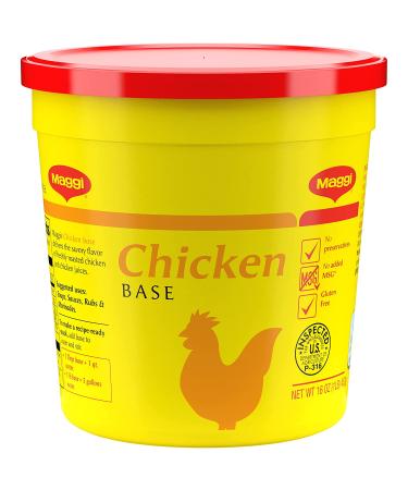 Maggi Chicken Base Stock and Bouillon - Gluten Free, No MSG, Bulk 1 lb. Container (Pack of 6) - Buy Online on GoSupps.com