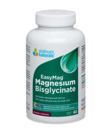 Platinum Naturals EasyMag Magnesium Bisglycinate 60 Softgels