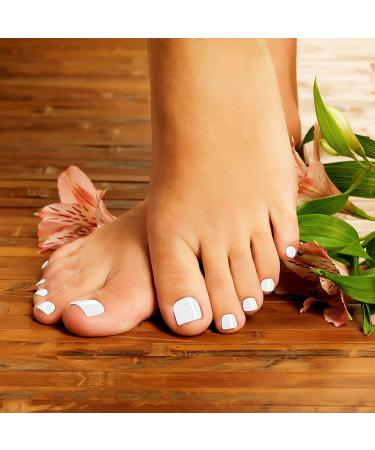 48pcs Square Short False Toenails with Nail Glue - Full Cover Acrylic Fake Toe Nail Tips for Women and Girls (White) - Buy Online on GoSupps.com