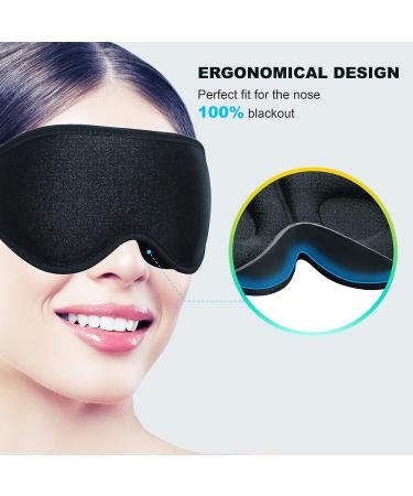 3D Contoured Sleep Eye Mask for Men and Women - 100% Light Blockout, Adjustable Strap, Soft Comfort Eye Shade - Perfect for Sleep, Travel, Yoga, and Eyelash Extensions - Black - Buy Online on GoSupps.com