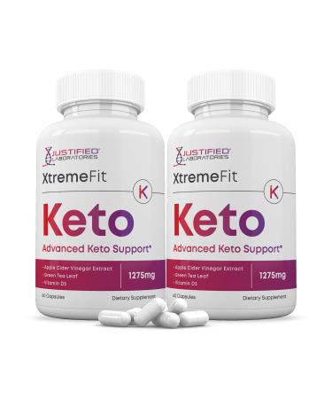 Justified Laboratories (2 Pack) Xtreme Fit Keto ACV Pills 1275MG Formulated with Apple Cider Vinegar Keto Support Blend Alternative to Gummies 120 Capsules