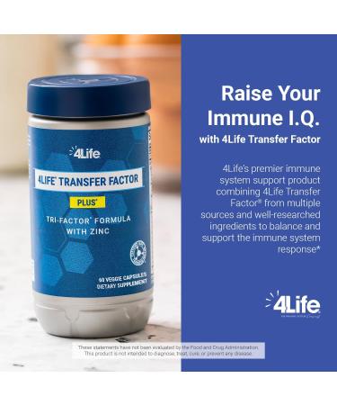 4Life Transfer Factor Plus - Support with Zinc Super Mushroom Blend (Maitake Shiitake Agaricus) and Colostrum & Egg Yolk Extracts - 60 Capsules - Buy Online on GoSupps.com