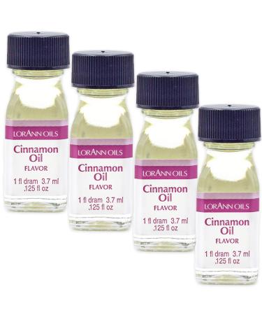 LorAnn Cinnamon Oil SS Flavor, 1 dram bottle (.0125 fl oz - 3.7ml) 4 Pack