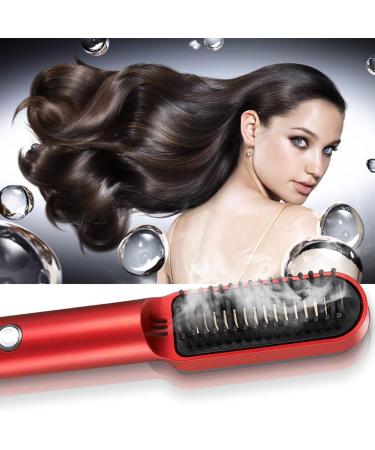 Electric Hair Straightener Brush - USB Charging Cordless & Portable for Home & Travel - Safe Hair Curling Comb with Constant Temperature - Buy Online on GoSupps.com