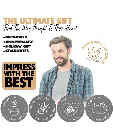 Pure Men's Bath and Body Gift Set - 7 Pc Natural Spa Gift Basket for Men - Buy Online on GoSupps.com