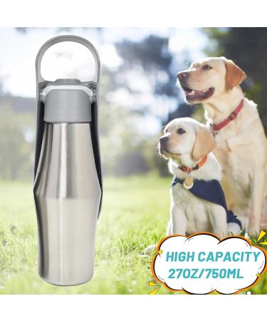 Zoneyan 750ml Stainless Steel Dog Water Bottle - Portable Pet Drinking Bottle for Travel Parks Camping & Hiking - Buy Online on GoSupps.com