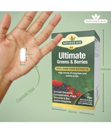 Natures Aid Ultimate Greens & Berries 60 Capsules - Superfood Supplement for Energy and Immunity - Buy Online on GoSupps.com