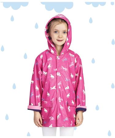 Hatley Girls' Colour Changing Unicorn Silhouettes Raincoat - Size 2 Years - Buy Online on GoSupps.com