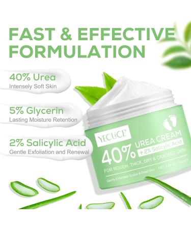 Urea Foot Cream 5.29 oz - Deep Moisturizing Callus Remover and Softe for dry cracked Skin Smooth and Soften Dry rough Cracked Itchy Skin For Feet Hands Heels Elbows Nails & Knees - 150g - Buy Online on GoSupps.com