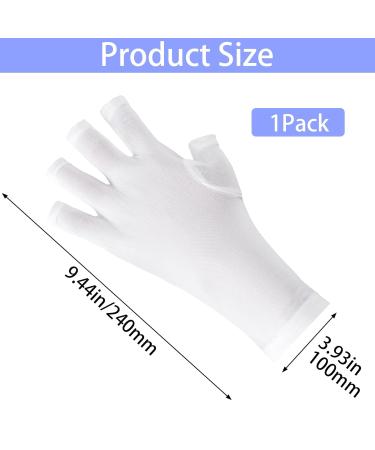 ANCIRS UV Gloves for Gel Nail Lamp Anti UV Gloves for Nail Art DIY Accessories Gel Manicure UV Shield Gloves for Hand Skin Care Protection- White 1 Pair White - Buy Online on GoSupps.com