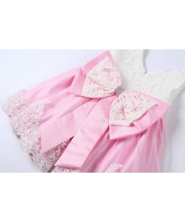 LZH Baby Girls Lace Dress Wedding Pageant Baptism Christening Tutu Gown - Pink (0-24 Months, 5-6 Years) - Buy Online on GoSupps.com