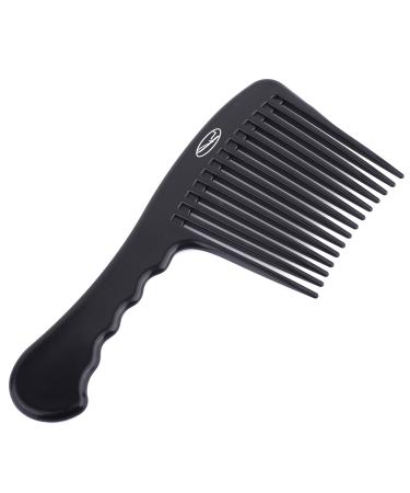 Fine Lines - Rake Comb With Wide & Long Teeth - Hair Detangling and Shower Comb Great for Afro Wet or Curly Hair | Thick Plastic Black antistatic comb Long Teeth Rake