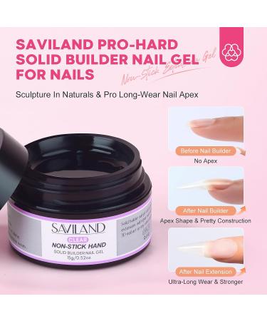 SAVILAND 15g Solid Sculpture Builder Gel for Nails: Clear Non-Stick 3d Hand Gel for Nails with Mini Nail Lamp Nails FIles Nail Clips Cuticle Pusher Set Soak Off UV 3D Nail Gel - Buy Online on GoSupps.com