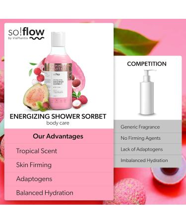 Buy SoFlow Energetic Sorbet Shower Gel - Guava & Lychee | Enriched with Passiflora Edulis for Ultimate Shower Bliss - International Shipping Available - Buy Online on GoSupps.com