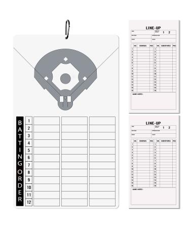 Eersida Baseball Coaches Clipboard & 24 Pack Softball Lineup Cards Dry Erase Coach Board Referee Marker Boards Cards for Gift