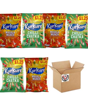VIMIX Kurkure Chilli Chatka Massala Munch 80g Pm 1.25 | 06 Mixed Bags - Buy Online on GoSupps.com
