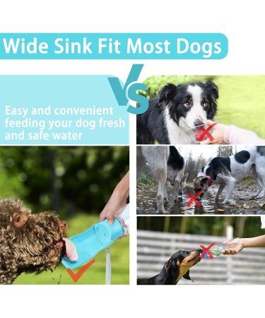 Wimans Foldable Dog Water Bottle 12oz-19oz | Leak Proof & Portable Dog Water Dispenser for Travel, Walking, Hiking | Dishwasher Safe Food Grade Plastic | Blue - Buy Online on GoSupps.com