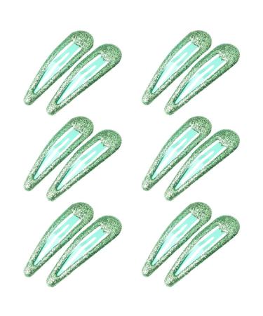 ZEVONDA Glitter Hair Snap Clips - Metal Hair Clips Colorful Glitter Sequin Hair Clips Barrettes Hair Styling Accessories for Toddlers Kids Girls Women Green *12 - Buy Online on GoSupps.com
