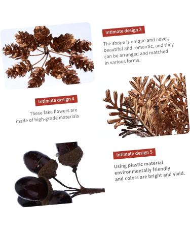 PRETYZOOM 3pcs Christmas Fake Flower Cuttings Party Pine Cone Bouquet Christmas Tree Picks Pine Stems Pine Cone Decoration Lifelike Fake Pine Cone Artificial False Leaf Plastic Assorted Color 2 14X12CM - Buy Online on GoSupps.com