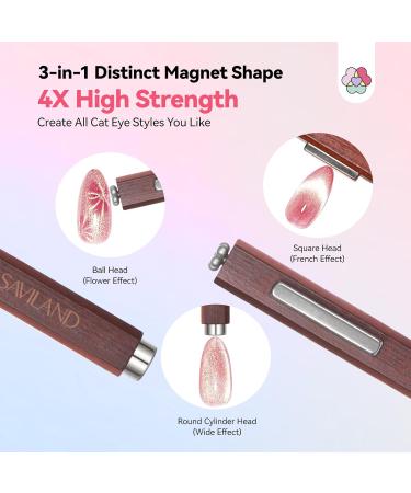  Saviland SAVILAND Cat Eye Magnet Set of 4 High Strength Nail Magnets: 3 in 1 Round Nail Magnets N35 Long Neodymium Stripe Bead Magnet Ultra Strong Nail Polish Magnet Training - Buy Online on GoSupps.com