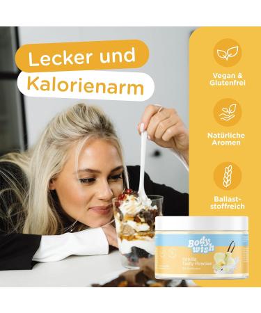 Bodywish Vanilla Tasty Powder - Low-Calorie Sugar Substitute | Natural Flavor Enhancer | 2 x 150g - Delicious Vanilla Aroma - Buy Online on GoSupps.com