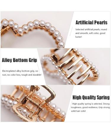 Large Metal Hair Claw Clips for Women - Stylish Pearl Hair Accessories for Thick & Thin Hair - Buy Online on GoSupps.com