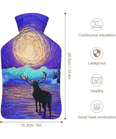Starry Sky Deer Hot Water Bottle | Plush Hand Warmer for Adults & Kids | 26.5x15.3cm | International Shipping - Buy Online on GoSupps.com