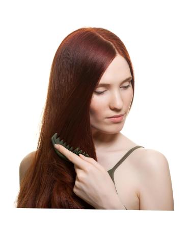 Magiclulu 2 Pool Sace Jade Krame Head Massager - Wooden Wide Tooth Gua Sha Hair Stimulator for Ladies | Natural Jade Scratch Board - Buy Online on GoSupps.com