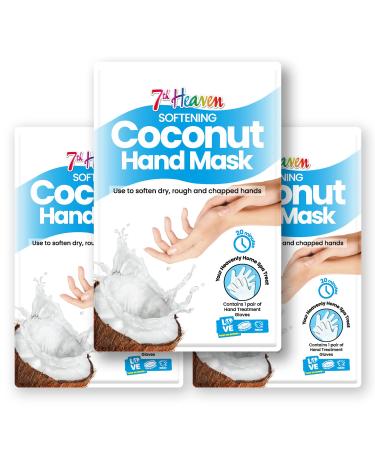 7th Heaven Softening Coconut Hand Mask Multipack (Pack of 3) with Shea Butter to Soften Dry Rough and Chapped Hands (3 Pairs of Hand Treatment Gloves) - Buy Online on GoSupps.com