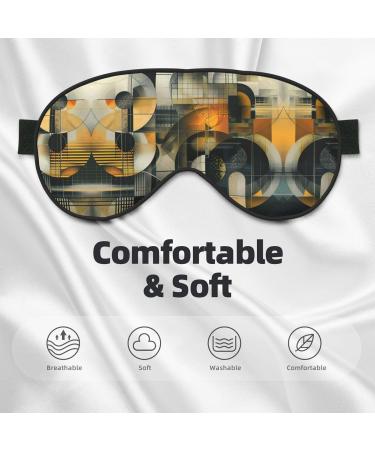 SSIMOO Abstract Geometric Sleep Mask - Adjustable Breathable & Fashionable Eye Mask for Comfort - Black | International Shipping Available - Buy Online on GoSupps.com