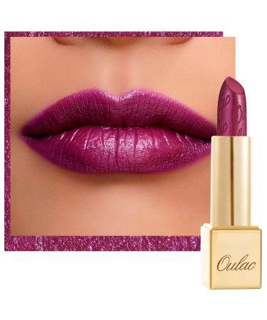 Oulac Metallic Shine Purple Lipstick for Women  High Impact Lipcolor with Moisturizing Creamy Formula  Vegan & Cruelty-Free  Full-Coverage Lip Color 4.3g/0.15 oz (Sugar Plum (04)) Sugar Plum (04) Metallic Plum