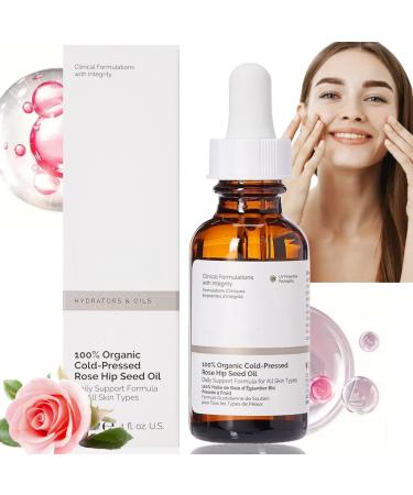 100% Organic Rose Seed Oil Rosehip Oil for Face Rose Essential Oil for women Rosehip Seed Oil Anti-Aging Hydrating Rose Hip Oil for Skin Anti Aging Serum for Face Rose Hips Essential Oil Skin Care