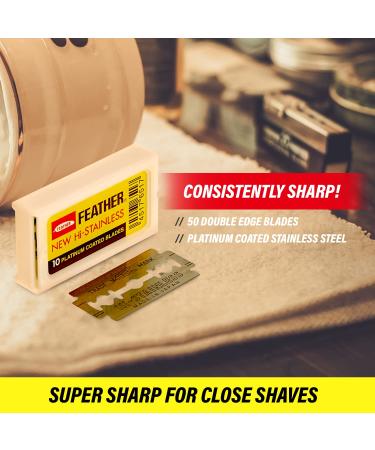 Feather Double Edge Safety Razor Blades - 10 Count (Pack of 1) - Buy Online on GoSupps.com