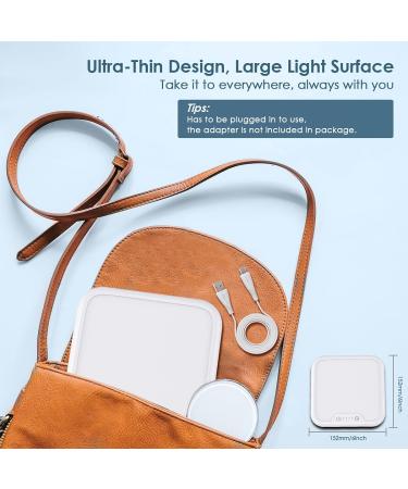 Ultra-Thin 10000 Lux Light Therapy Lamp | UV-Free, Touch Control, Stepless Brightness | 4 Timer Functions | Memory Function | 90 Rotatable Stand | White - Buy Online on GoSupps.com