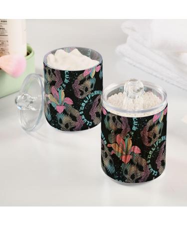 Gaireg Dinosaur Totot Head with Flower Pattern - 2-Pack Plastic Cotton Swab Holder & Toothbrush Organizer for Bathroom - Buy Online on GoSupps.com