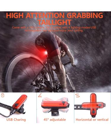 BURNINGSUN Bike Light Set & Horn - Solar Powered USB Rechargeable 4 Mode Headlight Taillight Combo for Cycling Safety + LED Speaker Bell - Buy Online on GoSupps.com