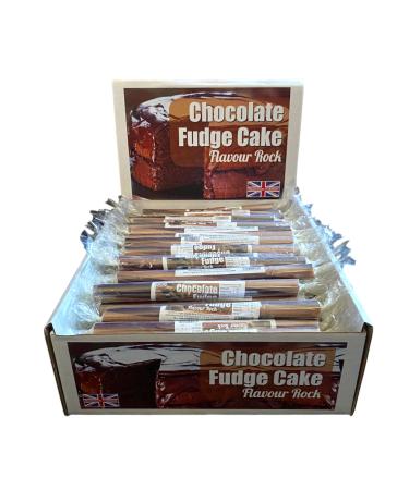 50 X Chocolate Fudge Cake Rock Sticks Handmade Traditional Rainbow Classic Sweets Retro Seaside Gift Wholesale Confectionery