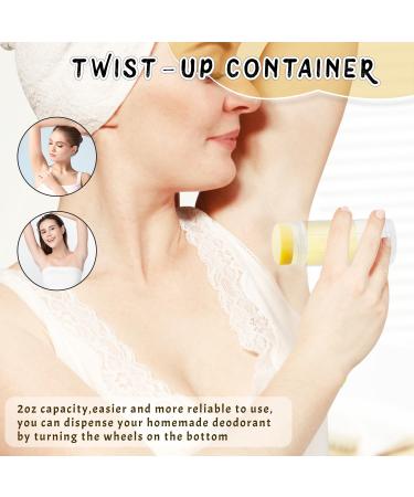 15 Pack 2 oz/60ml Plastic Deodorant Containers Empty Round Twist-Up Solid Stick Tube Container for Homemade Deodorant Shaving Soap Stick Heel Lip Balm Solid Lotion Bars-Top Filling Clear - Buy Online on GoSupps.com