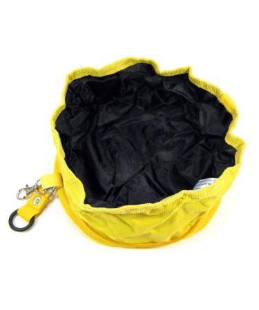 LULU-PET Folding Collapsible Travel Food & Water Bowl for Pets Lemon-Yellow