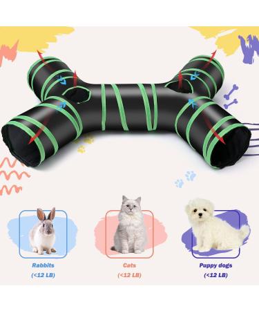 4 Way Collapsible Cat Tunnel - Interactive Kitty Toy with Storage Bag - Buy Online on GoSupps.com
