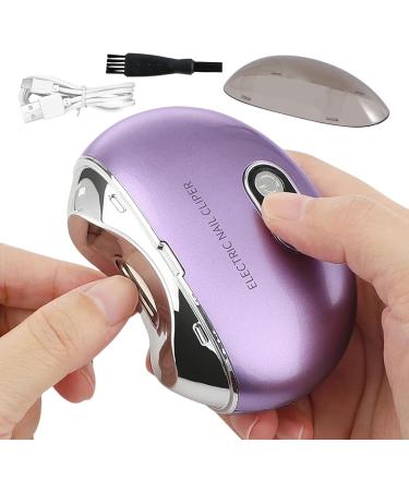 Automatic Electric Nail Clipper | Fingernail Cutter and File | Nail Scraps Storage Clipper Rechargeable LCD Digital Display Clipper Light & 3 Speeds for Children Seniors Purple - Buy Online on GoSupps.com