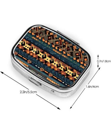 Shop African Tribal Ethnic Texture 2 Compartment Pill Case | Cute Travel Pill Box Organizer for Pocket & Purse Gifts - Buy Online on GoSupps.com