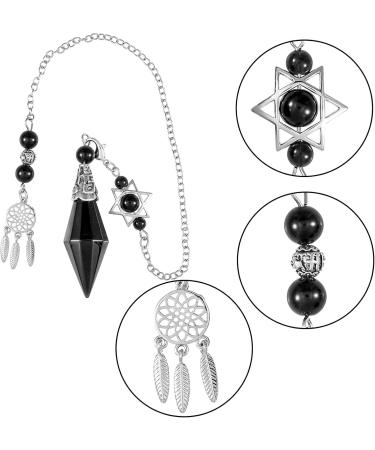Kyeygwo Obsidian Cone Stone Pendulum - Double Crystal Point for Divination Meditation and Reiki Healing | Black Obsidian Gemstone - Buy Online on GoSupps.com